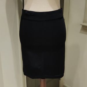 bebe Banded Black Fitted Skirt